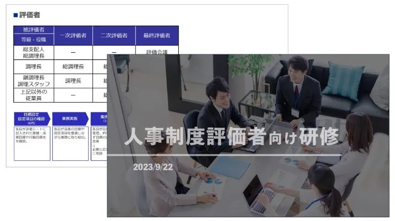 評価者研修の実施のアウトプットイメージ