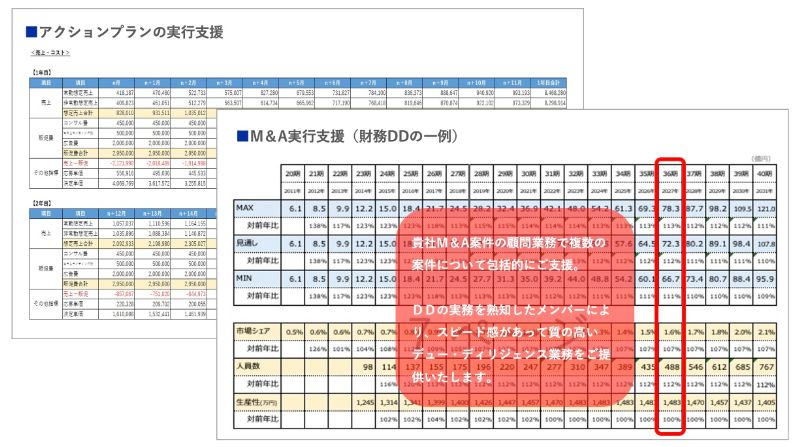 アクションプランの実行支援のアウトプットイメージ